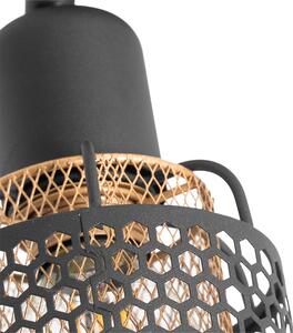 Designerska lampa sufitowa czarna ze złotem - Noud Oswietlenie wewnetrzne