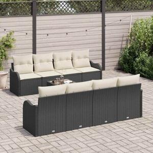 Zestaw sof na ogród czarny 55 x 55 x 37 cm polirattan