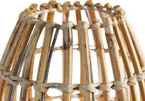 Wiejska lampa stołowa statyw bambusowy z białym - Canna Capsule Oswietlenie wewnetrzne