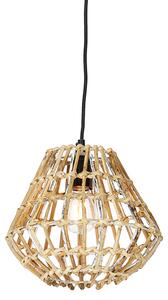 Wiejska lampa wisząca bambusowa z bielą - Canna Diamond Oswietlenie wewnetrzne