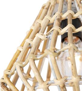 Wiejska lampa sufitowa bambusowa z bielą - Canna Diamond Oswietlenie wewnetrzne