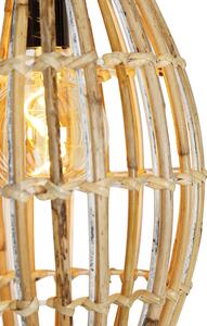 Bambusowa lampa wisząca z białą okrągłą 3-lampką - Canna Capsule Oswietlenie wewnetrzne