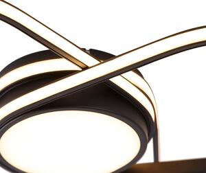 Designerska lampa sufitowa czarna z 3-stopniowym ściemnianiem LED - Spas Oswietlenie wewnetrzne