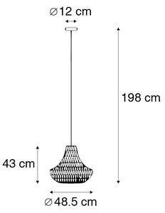 Retro lampa wisząca czarna 50cm - Lina Cono Oswietlenie wewnetrzne