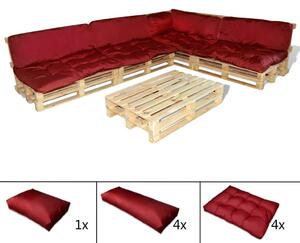 41519 Set of 9 Back/Seat Cushions for Pallet Lounge Set Wine Red
