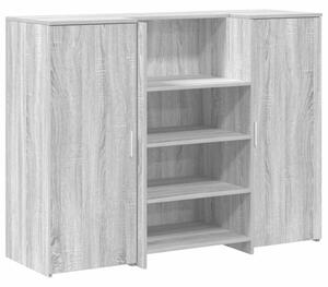 Biurko recepcyjne szare sonoma 135x50x103,5 cm drewno klejone