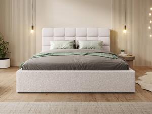 MebleMWM Łóżko tapicerowane z pojemnikiem SFG0151 | 180x200 | Boucle | Beż