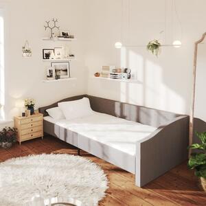 Rama łóżka, USB, jasnoszara, tapicerowana tkaniną, 90x200 cm
