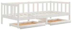 Łóżko dzienne z szufladami, 90x200 cm, białe, drewno sosnowe