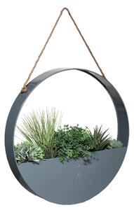 Sztuczne kwiaty, Ø 44 cm, wisząca dekoracja w metalowej osłonce
