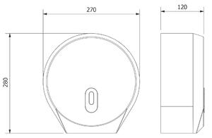 AQUALINE 1319-90 Dozownik papieru toaletowego Emiko śr. do 26 cm, ABS biały