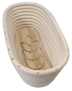 Home Elements Owalny koszyk do chleba z drewnianym spodem Klas 26 x 13 x 9 cm