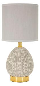 Jasnoszara lampa stołowa ceramiczna z tekstylnym kloszem (wysokość 30,5 cm) Flavi – Mauro Ferretti