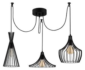 Czarna lampa wisząca z metalowym kloszem Mezopotamya – Opviq lights
