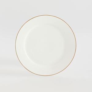 Reserved - Porcelanowy talerz z obwódką - Biały