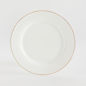 Reserved - Porcelanowy talerz z obwódką - Biały
