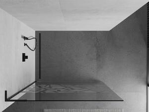 Mexen Kioto L ścianka prysznicowa Walk-in 70 x 200 cm, biały wzór, czarna - 800-070-103-70-85