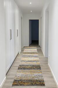 Szaro-żółty nowoczesny chodnik shaggy N7-B12
