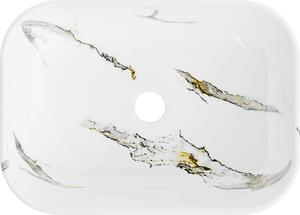 Mexen Rita umywalka nablatowa 45 x 32 cm, biała kamień - 21084581