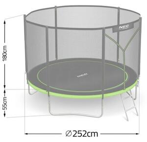 Trampolina NEO-SPORT NS-08Z231 FI 252 cm Czarno-zielony