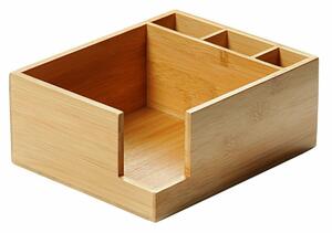 Kesper 70852 Organizer kuchenny bambusowy, 5przegródek, 18 x 9 x 18 cm