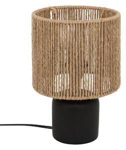 Ceramiczna lampa stołowa KOBY z plecionym kloszem, 24 cm