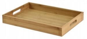 Taca bambusowa tacka śniadaniowa deska do Serwowania Podawania śniadań 40x30x4,5cm KRISBERG brązowa