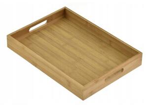Taca bambusowa tacka śniadaniowa deska do Serwowania Podawania śniadań 40x30x4,5cm KRISBERG brązowa