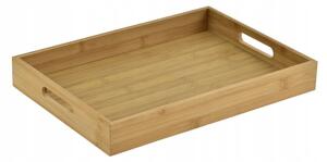 Taca bambusowa tacka śniadaniowa deska do Serwowania Podawania śniadań 40x30x4,5cm KRISBERG brązowa