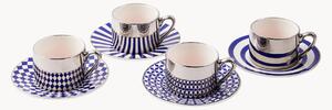 Komplet filiżanek ze spodkiem z porcelany Aunty, 8 elem
