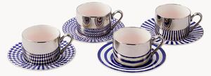 Komplet filiżanek ze spodkiem z porcelany Aunty, 8 elem