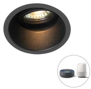 Inteligentny reflektor do wbudowania, czarny, regulowany, z WiFi GU10 - Stop Oswietlenie wewnetrzne