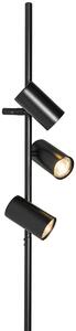 Kinkiet / Lampa scienna czarny z włącznikiem nożnym 3 światła - Jeana Luxe Oswietlenie wewnetrzne
