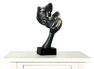 Nowoczesna Figurka Ozdobna - Rzeźba Dekoracyjna Twarze w Dłoni