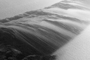 Obraz wysublimowane wodospady w wersji czarno-białej