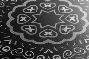 Obraz Mandala miłości w wersji czarno-białej