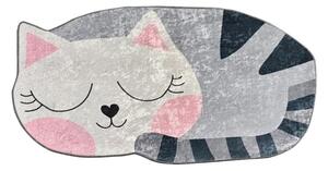 Różowy/szary dywan dziecięcy odpowiedni do prania 60x100 cm Cat – Mila Home