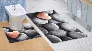 Dywanik łazienkowy Ciemne kamienie 3D, 60 x 100 + 60 x 50 cm