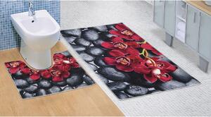 Dywanik łazienkowy Orchidea 3D, 60 x 100 + 60 x 50 cm