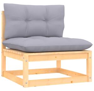 Ogrodowe siedzisko środkowe z poduszkami, lite drewno sosnowe