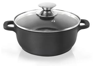 Garnek z powierzchnią nieprzywierającą Pfluon Granit i szklaną pokrywką Orion Grande, ⌀ 24 cm