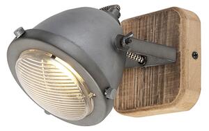 Industrialny Reflektorek / Spot / Spotow regulowany stal drewno - Emado Oswietlenie wewnetrzne