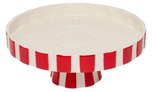 Ceramiczna patera świąteczna, czerwono-biała, Ø 27 cm