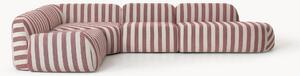 Narożna sofa modułowa XL w paski z szezlongiem Wolke