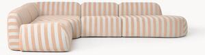 Narożna sofa modułowa XL w paski z szezlongiem Wolke