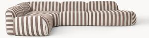 Narożna sofa modułowa XL w paski z szezlongiem Wolke