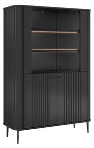 Witryna Vesper 103 cm czterodrzwiowa - czarny / czarne nogi