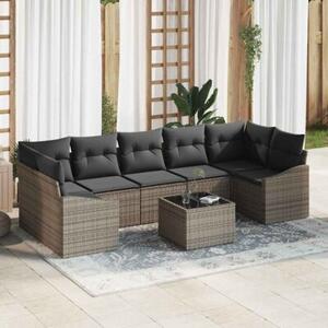 Zestaw sof z poduszką szary 55 x 55 x 37 cm polirattan