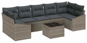 Zestaw sof z poduszką szary 55 x 55 x 37 cm polirattan