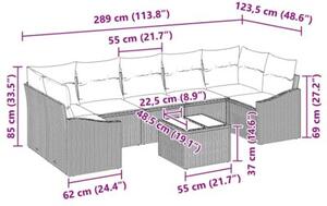 Zestaw sof beżowy i kremowy 55 x 55 x 37 cm polirattan